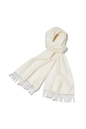 100% Cashmere Scarf In Off-white