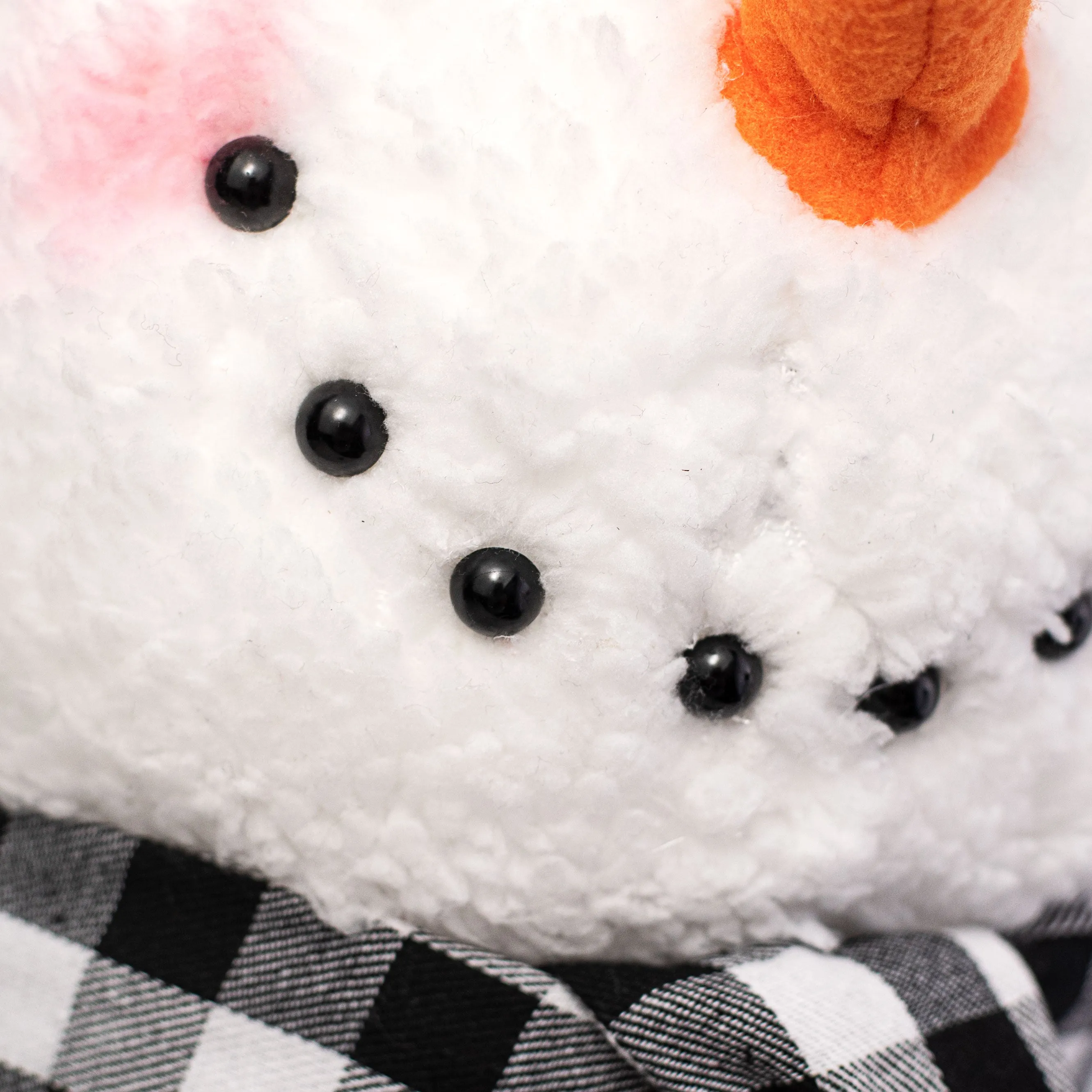13.5" Snowman Head Tree Topper With Pick: Buffalo Check
