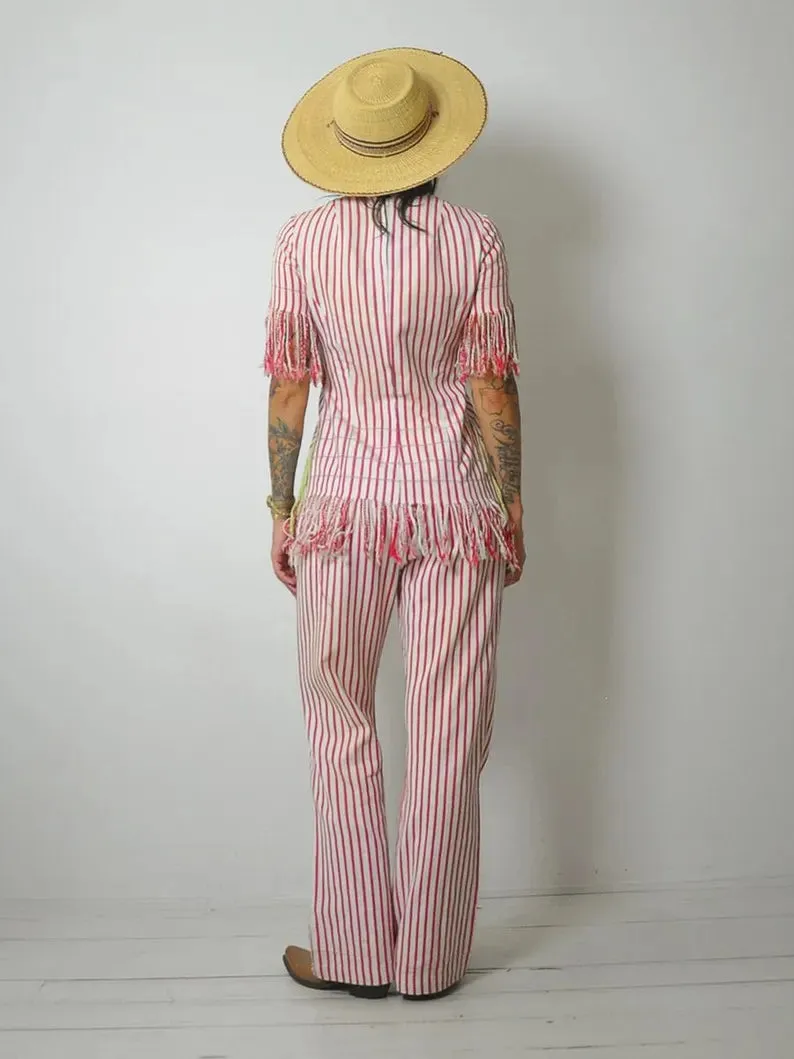 1950's Fringe Striped Pant Set