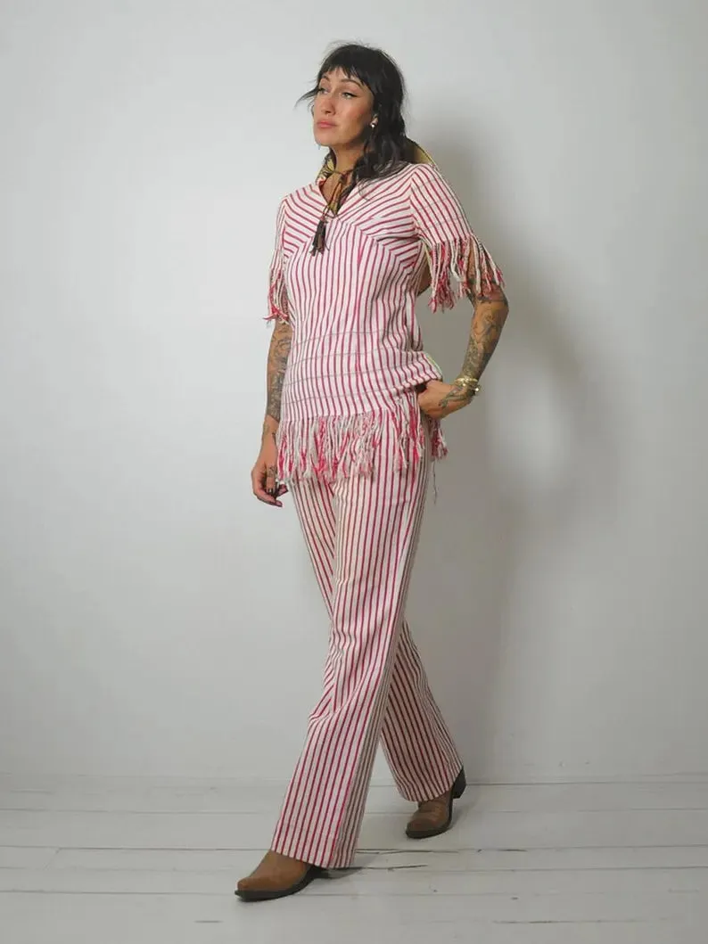 1950's Fringe Striped Pant Set