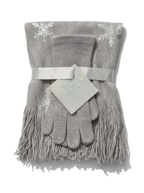 2-Piece Sequin Scarf & Gloves Set