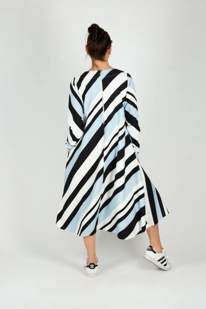 A line Beige Stripe Dress Margo SALE