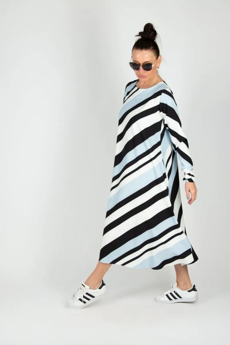 A line Beige Stripe Dress Margo SALE