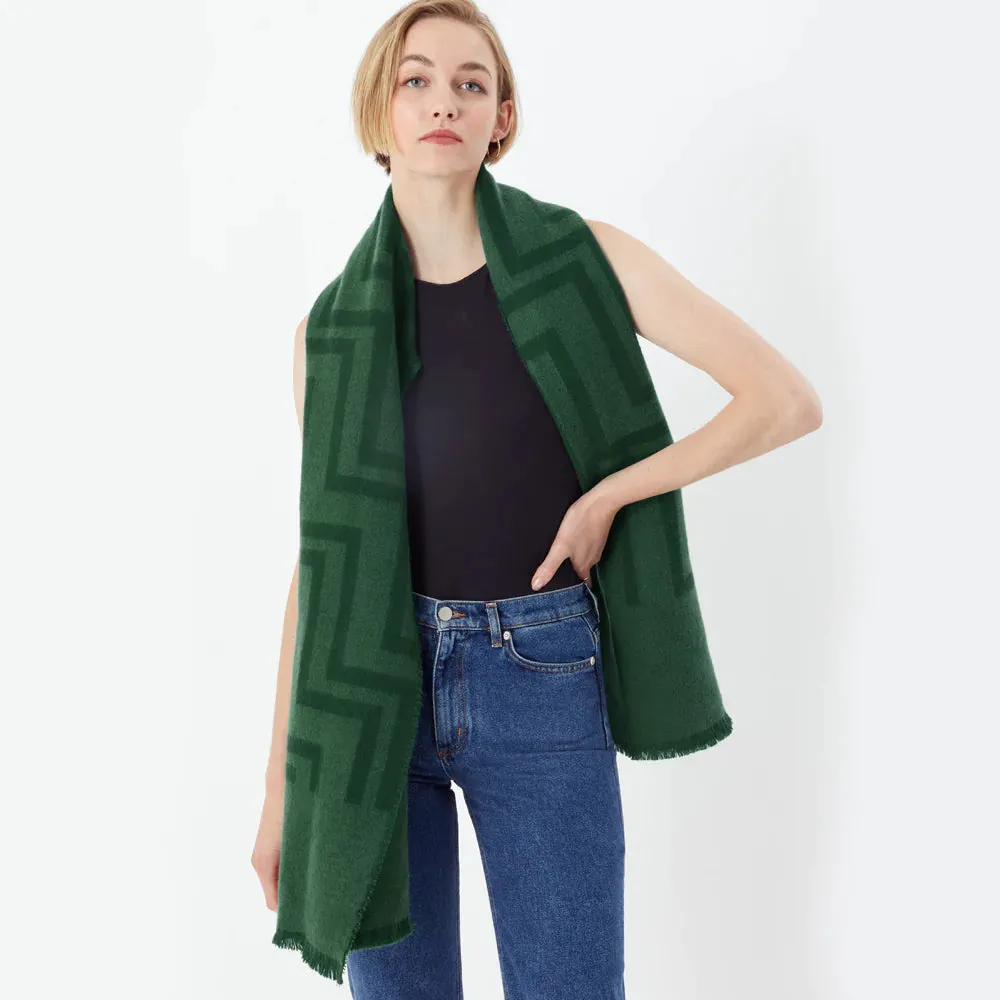 Accessorize London Women's Green Firenze Geo Supersoft Blanket