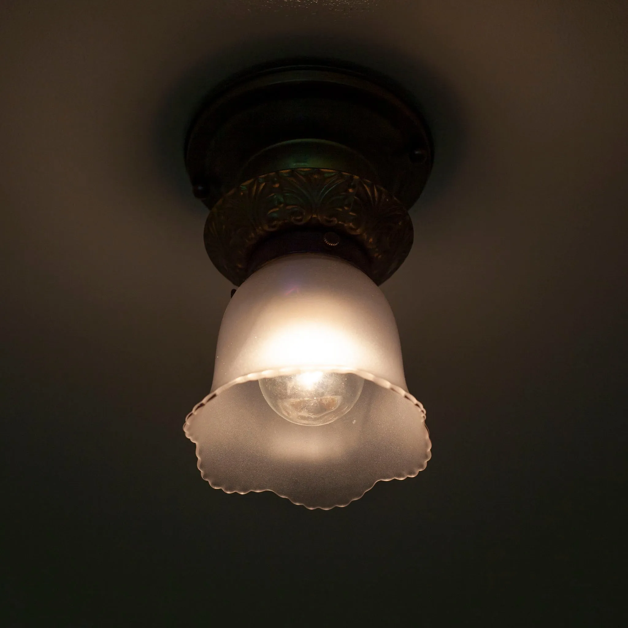 Art Nouveau Ceiling Light w/ Tulip Shade