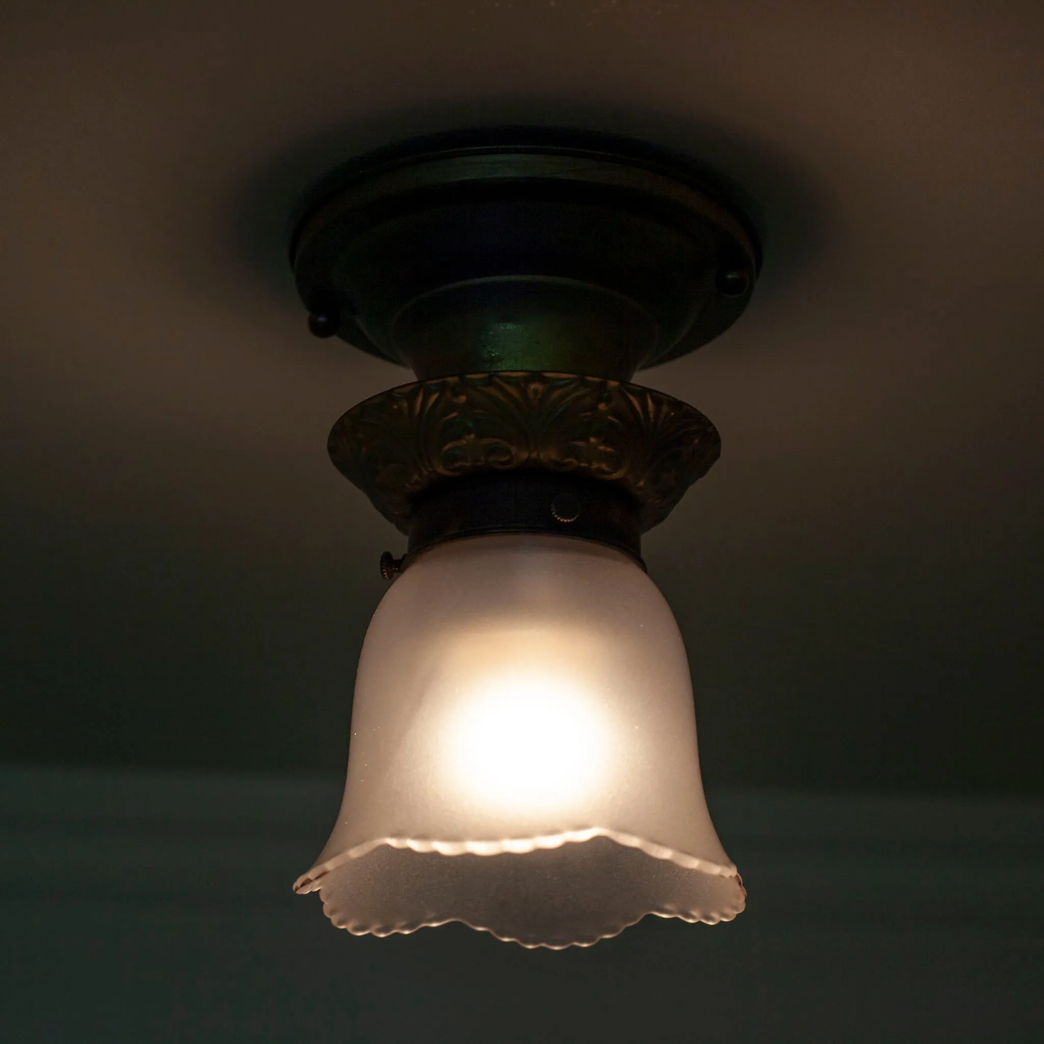 Art Nouveau Ceiling Light w/ Tulip Shade