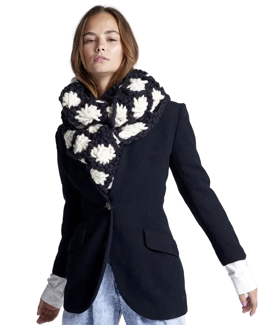 Aster Flower Scarf - Merino