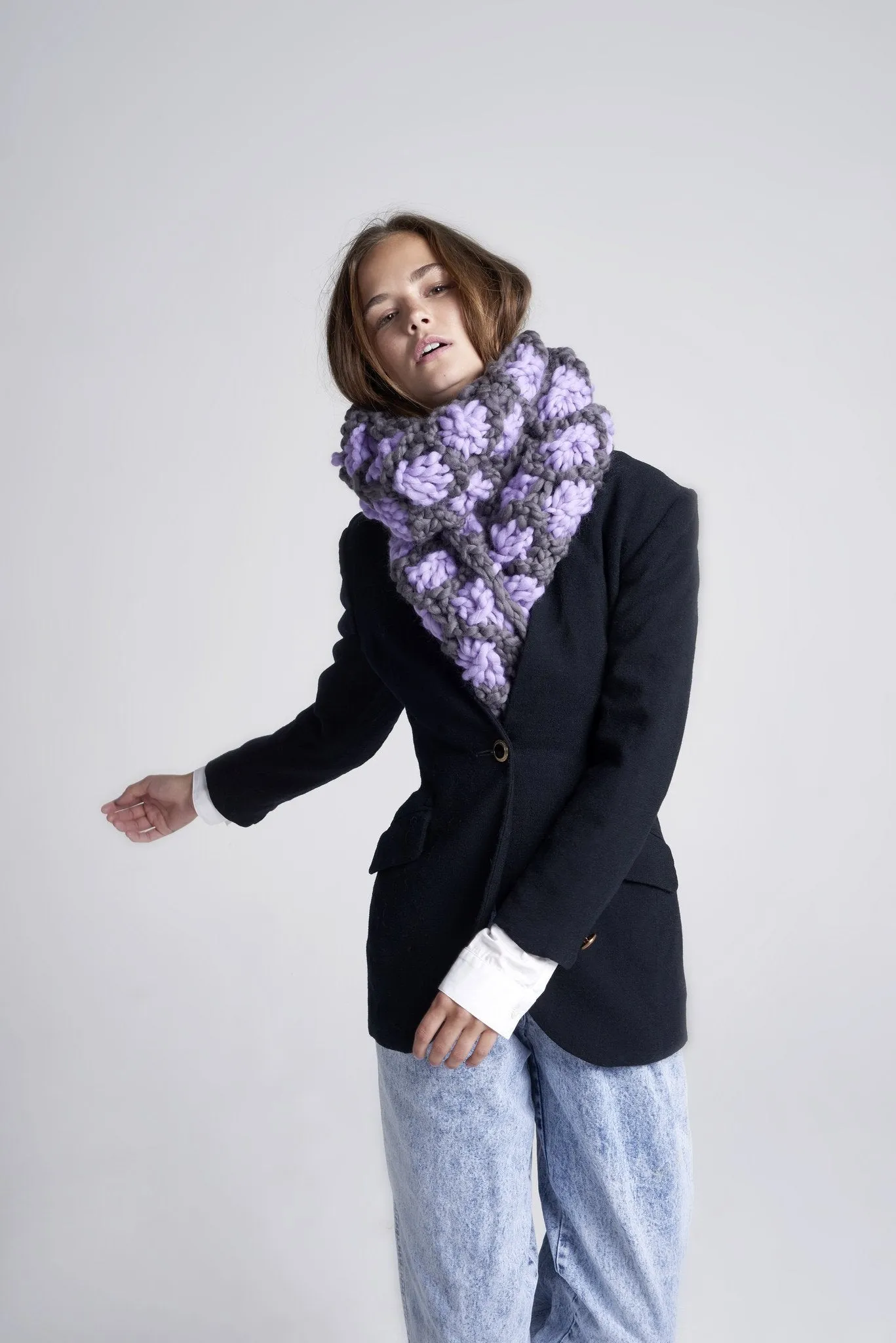 Aster Flower Scarf - Merino