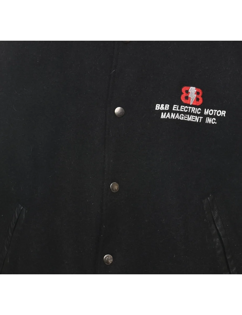 B&B Electric Motor Black Varsity Jacket - M