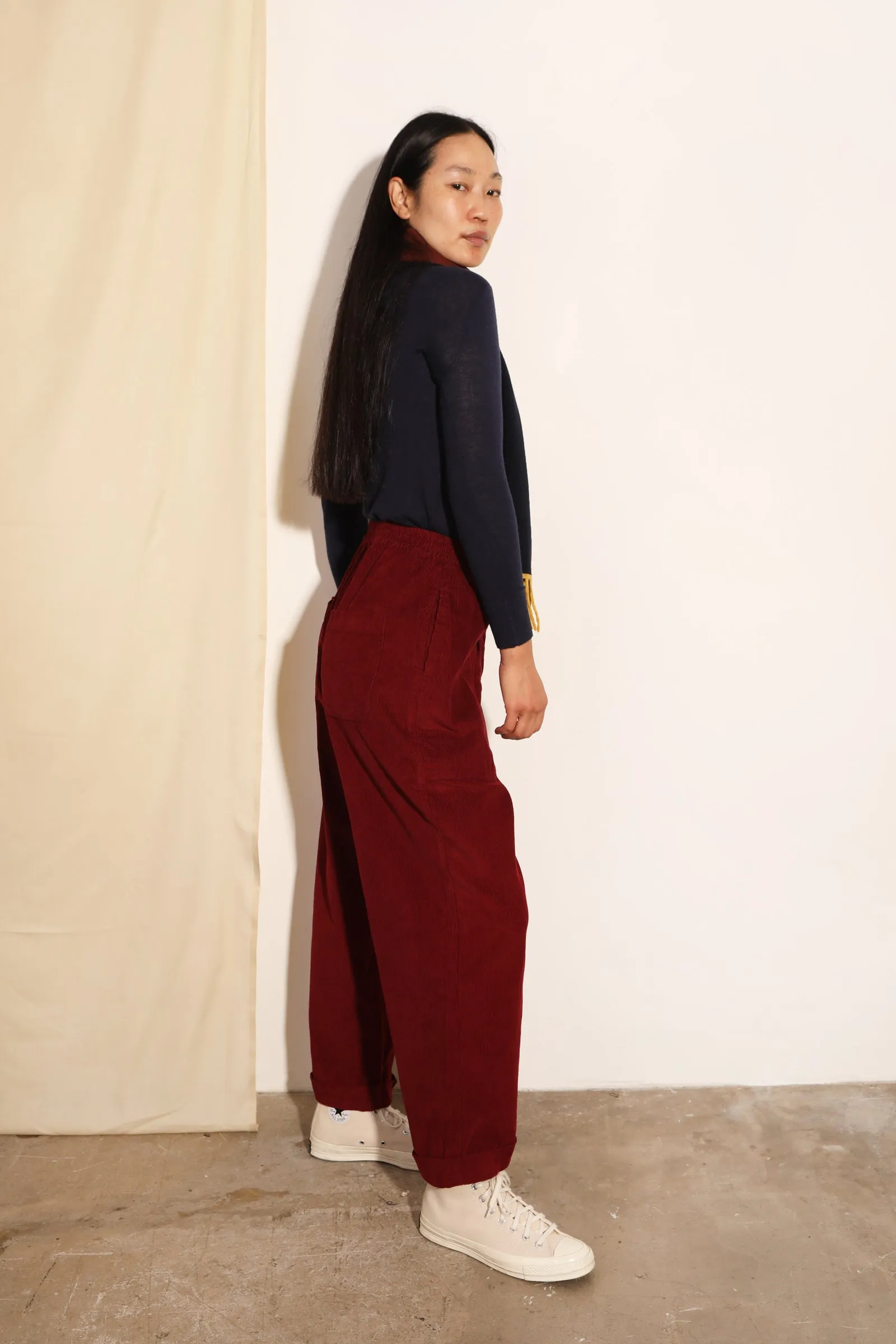 Beckett Trouser Tall Burgundy