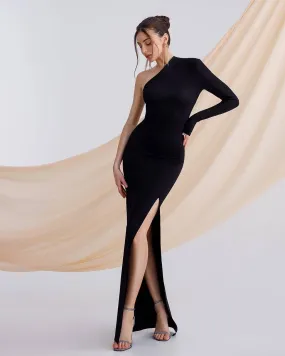 Black dress "One sleeve maxi"