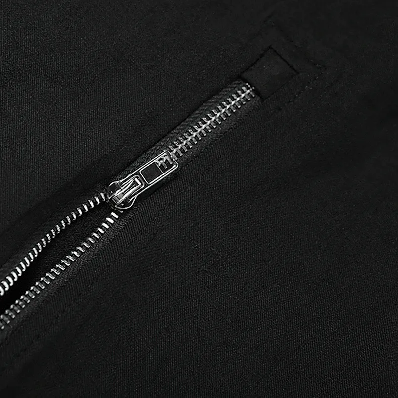 Black Stretch Split-hem Pants / High-waisted Zipper Flared Trousers / Women's Alternative Apparel