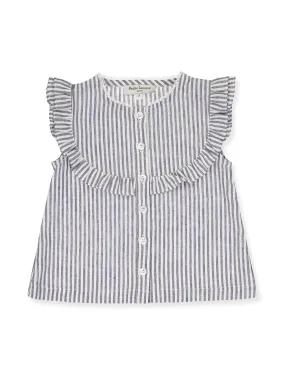Blouse, Grey Stripes - Petite Lucette