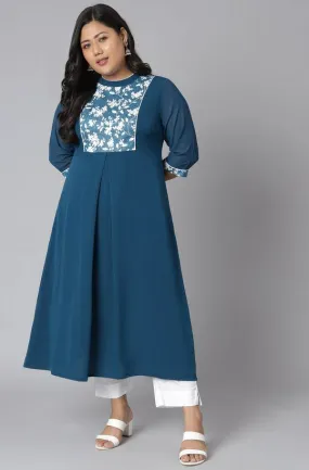 Blue Crepe Kurta