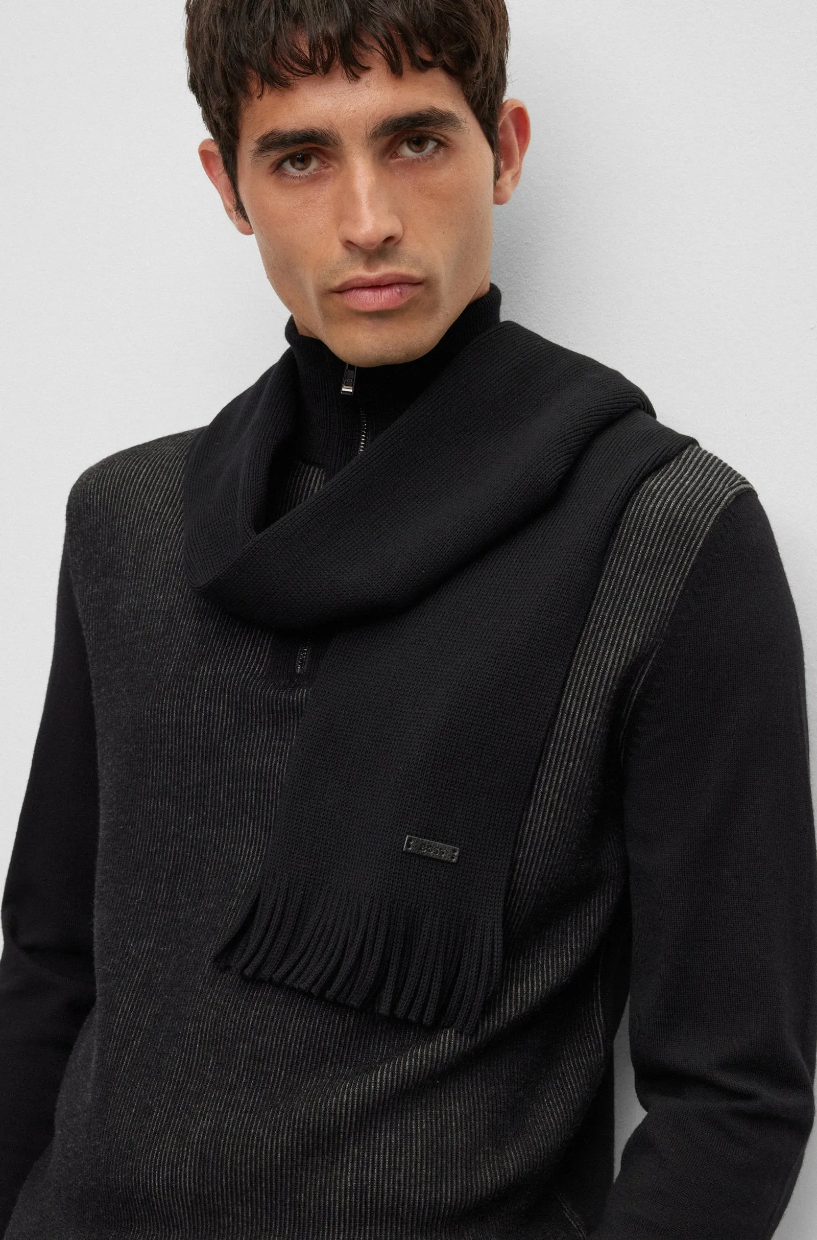BOSS Black Albas Scarf 001 Black