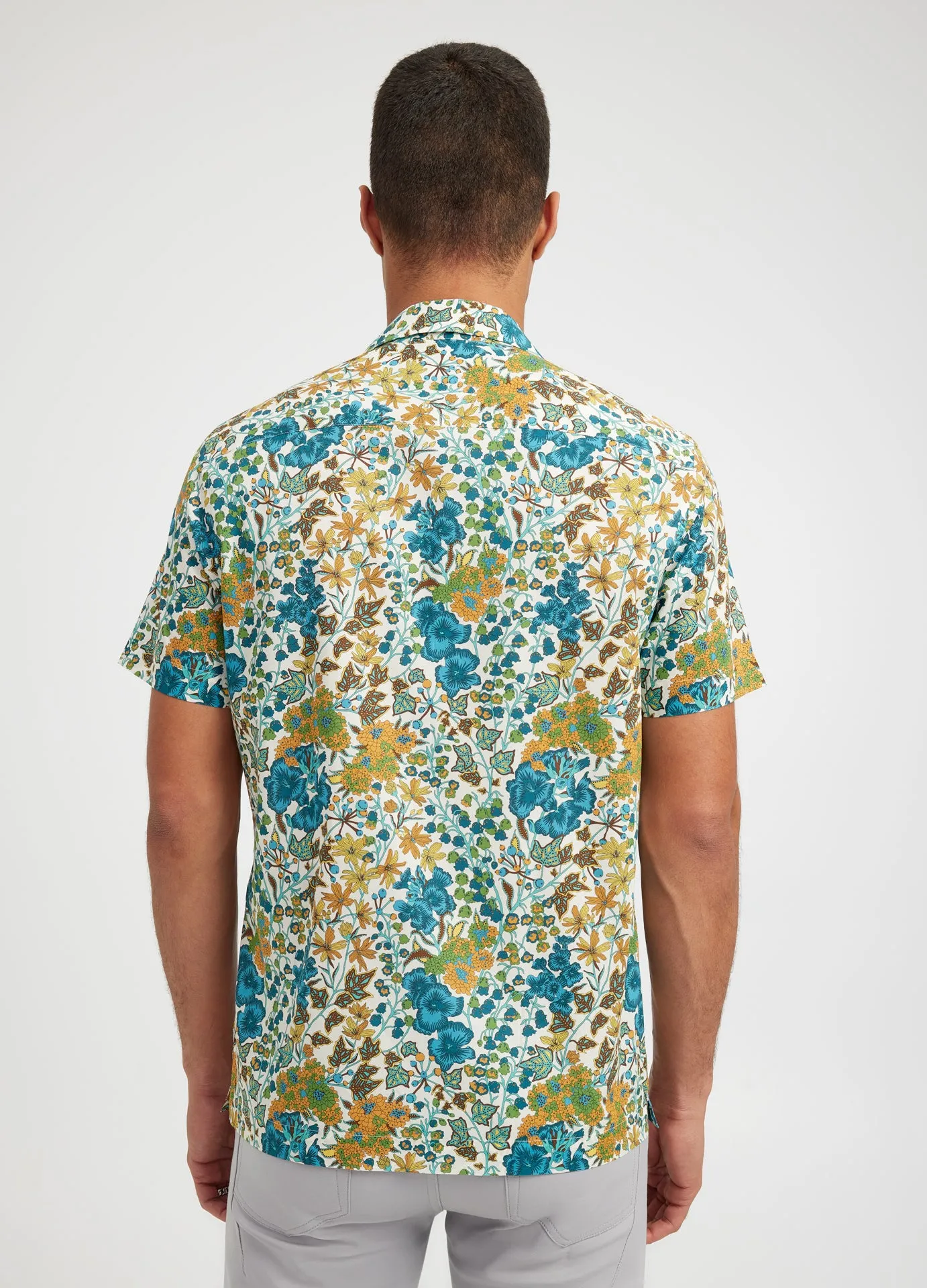 Botanical Print Short Sleeve Shirt Green