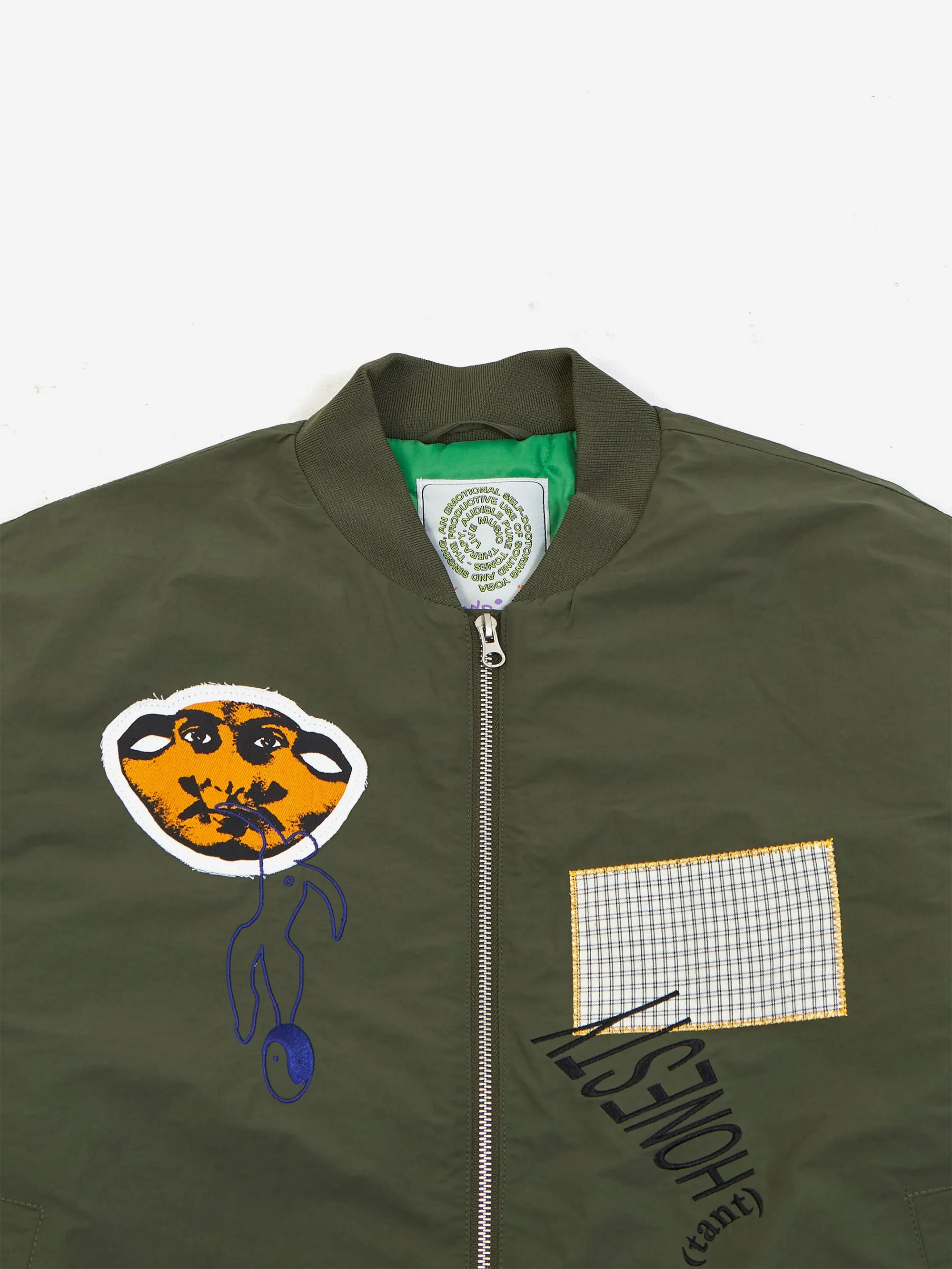 Candice Mirror Bomber Jacket - Green