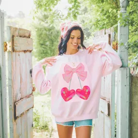 Cherry Heart Bow Sweatshirt