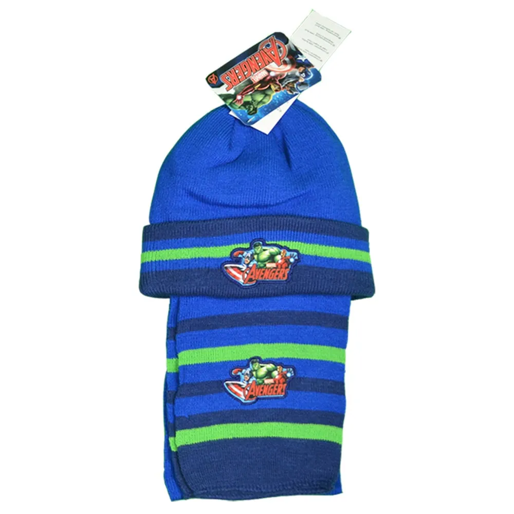 Children’s Scarf And Hat Set | 3 Neutral Colours | Royal Blue | Navy | Red | Unisex | One Size | Avengers