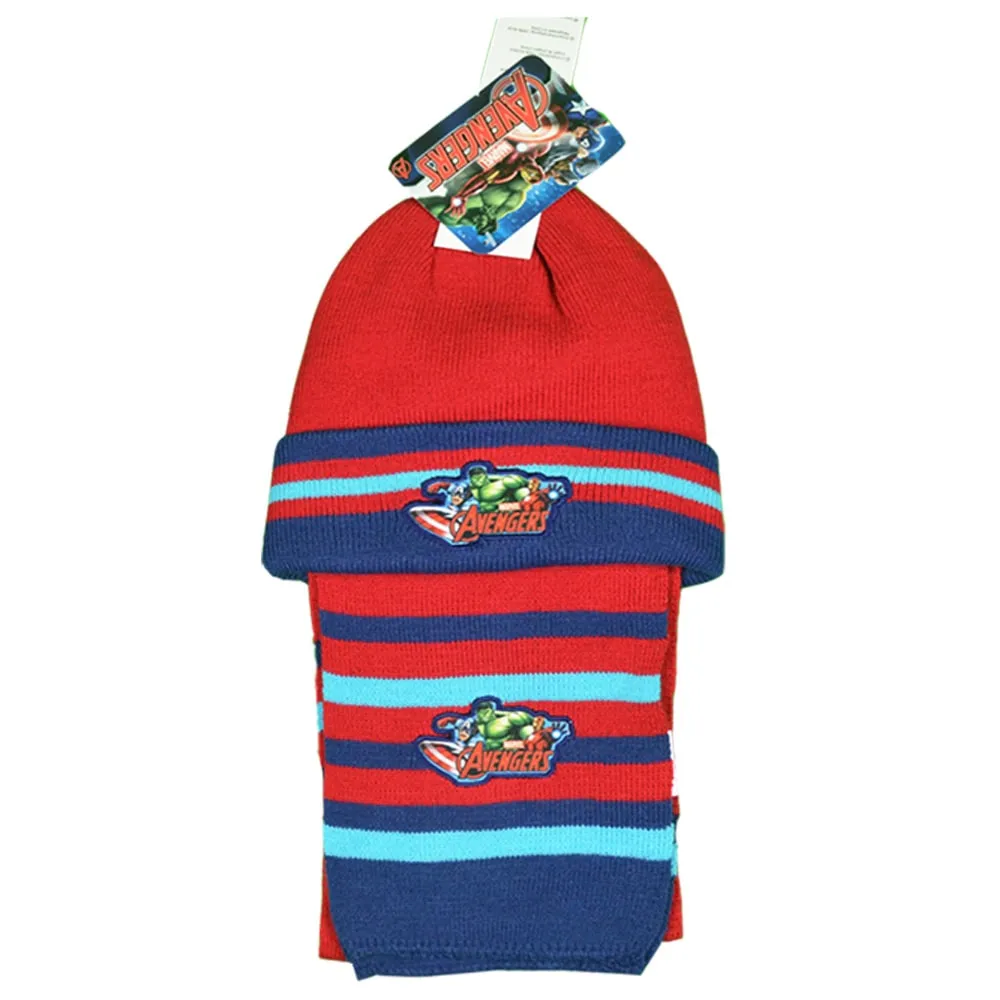 Children’s Scarf And Hat Set | 3 Neutral Colours | Royal Blue | Navy | Red | Unisex | One Size | Avengers