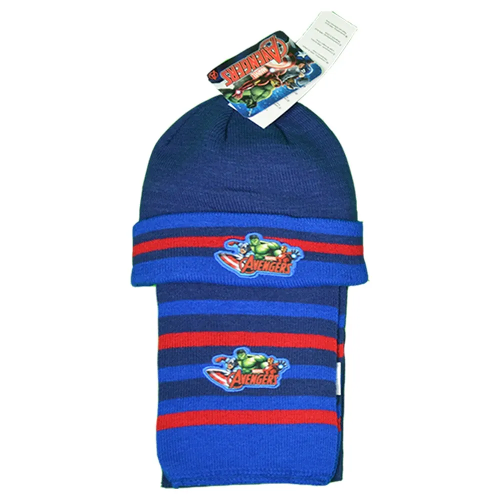 Children’s Scarf And Hat Set | 3 Neutral Colours | Royal Blue | Navy | Red | Unisex | One Size | Avengers