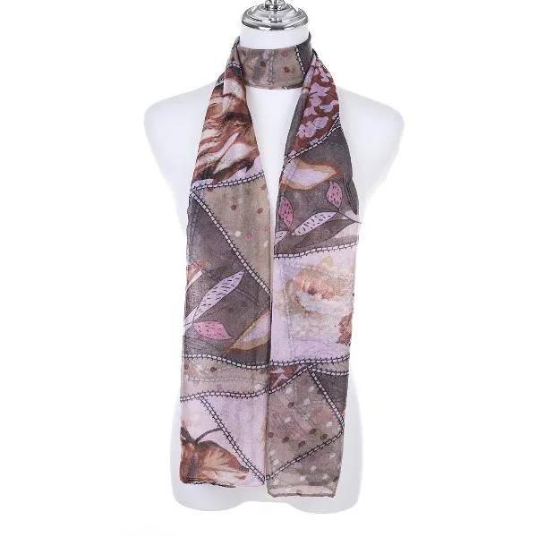 Cleo Leaf Coffee Scarf