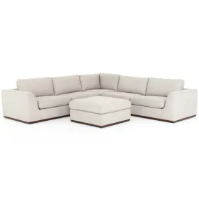 Colt 3-Piece Sectional w/ Ottoman, Aldred Silver