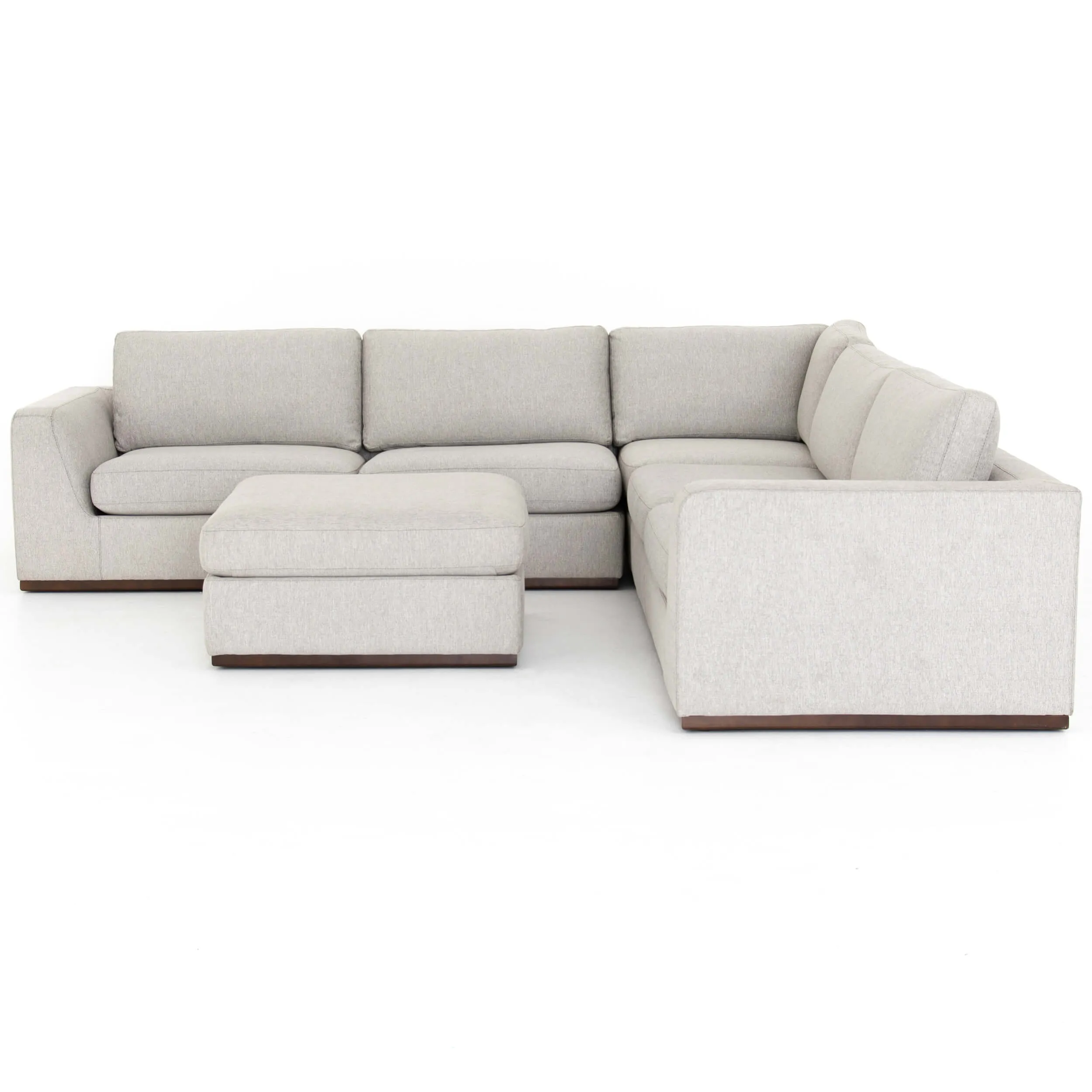 Colt 3-Piece Sectional w/ Ottoman, Aldred Silver