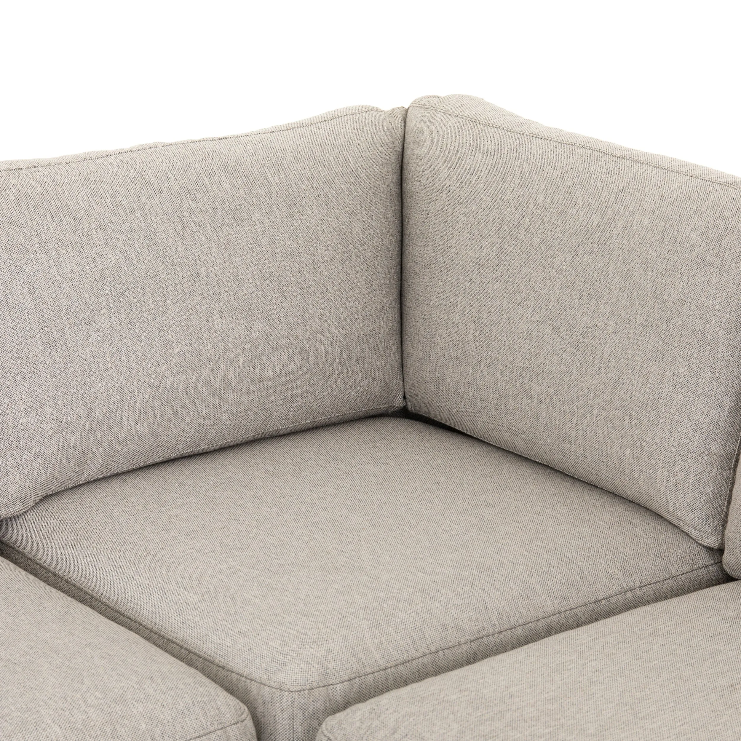 Colt 3-Piece Sectional w/ Ottoman, Aldred Silver