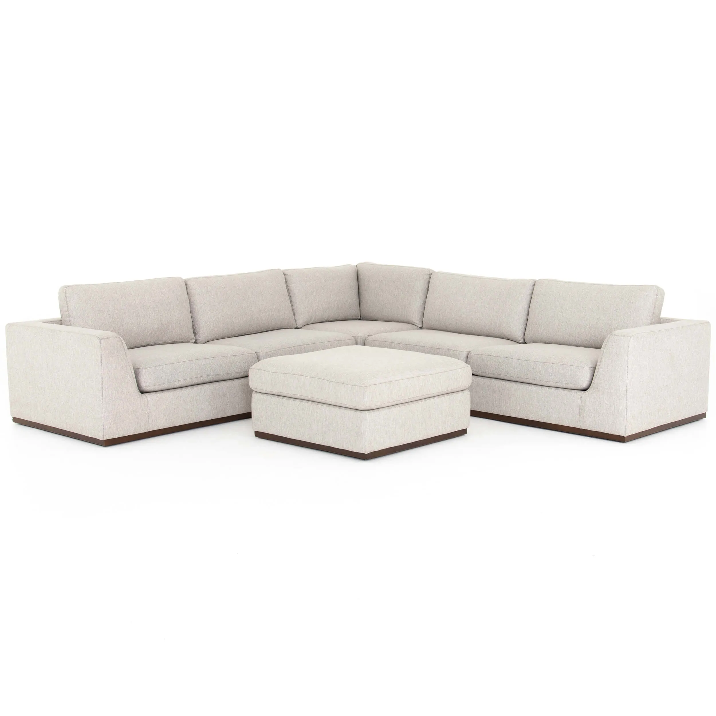 Colt 3-Piece Sectional w/ Ottoman, Aldred Silver