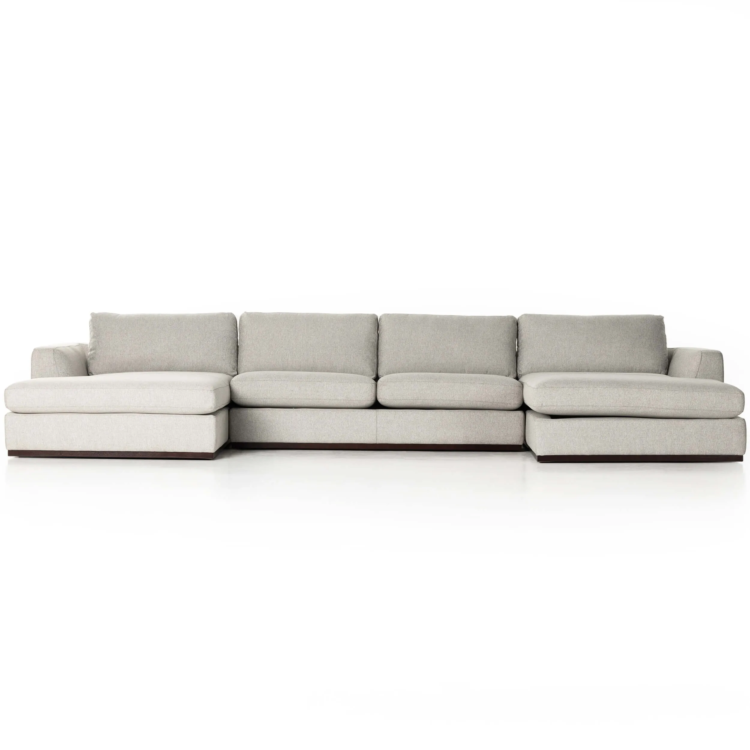 Colt 3 Piece U Sectional, Aldred Silver