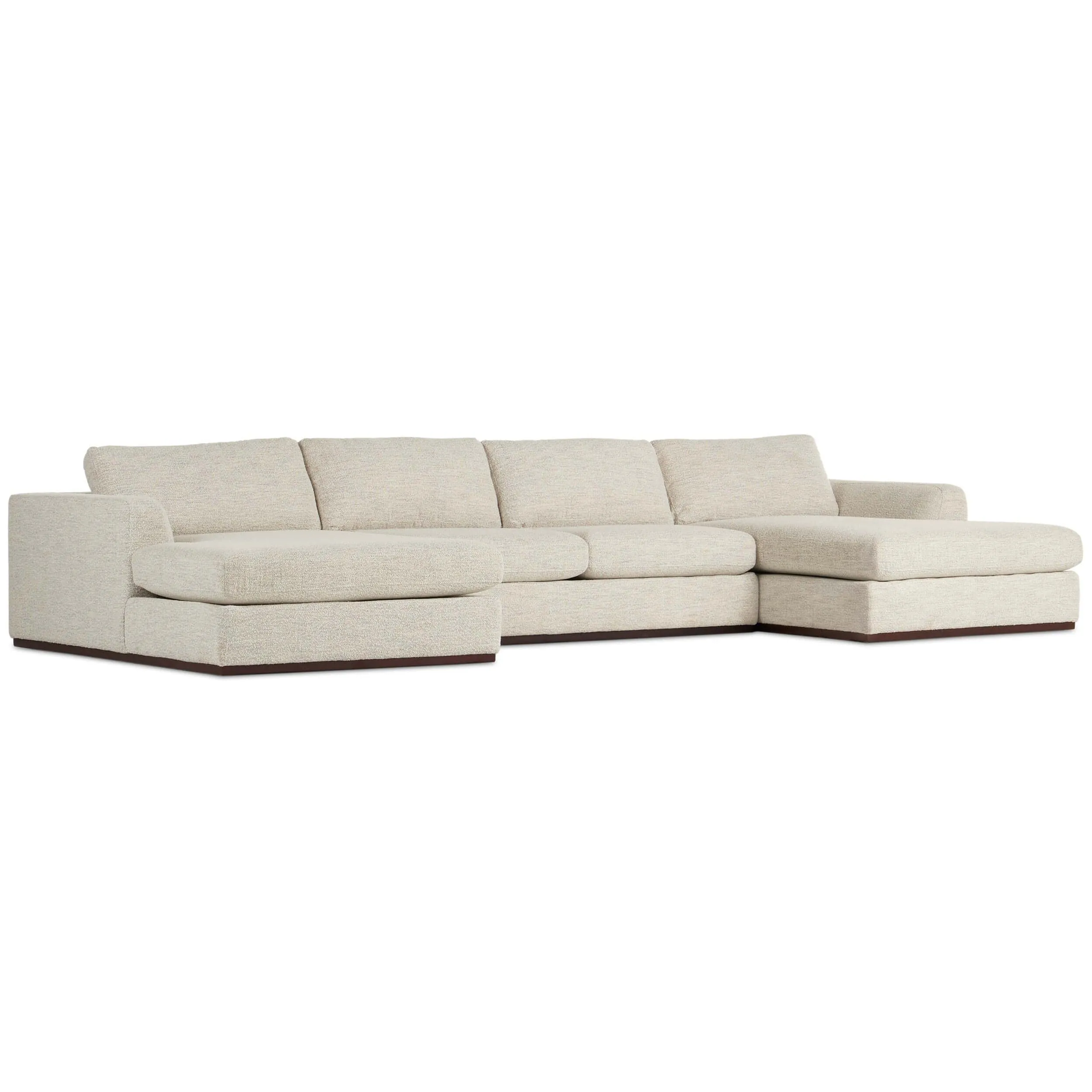 Colt 3 Piece U Sectional, Merino Cotton