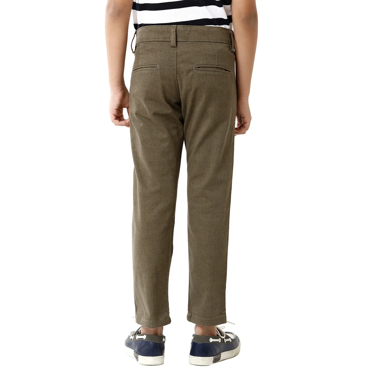 CP BRO BOYS Cotton Solid Slim Fit Dark Green Color Trouser - BBTR S2 01 B