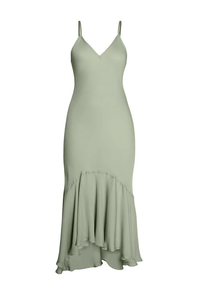 DAHLIA FLUTTER SKIRT MIDI DRESS
