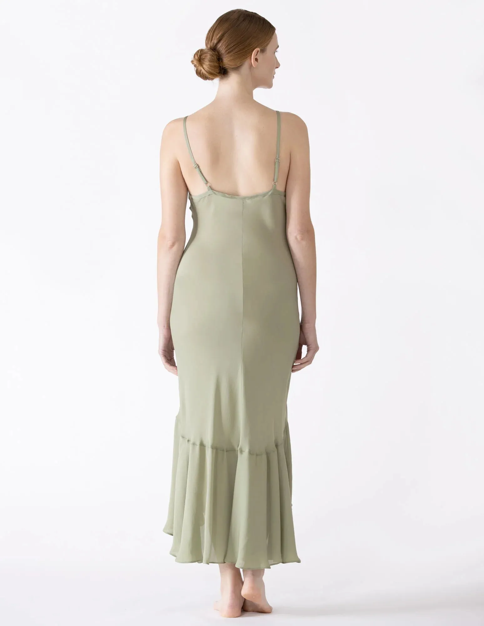 DAHLIA FLUTTER SKIRT MIDI DRESS