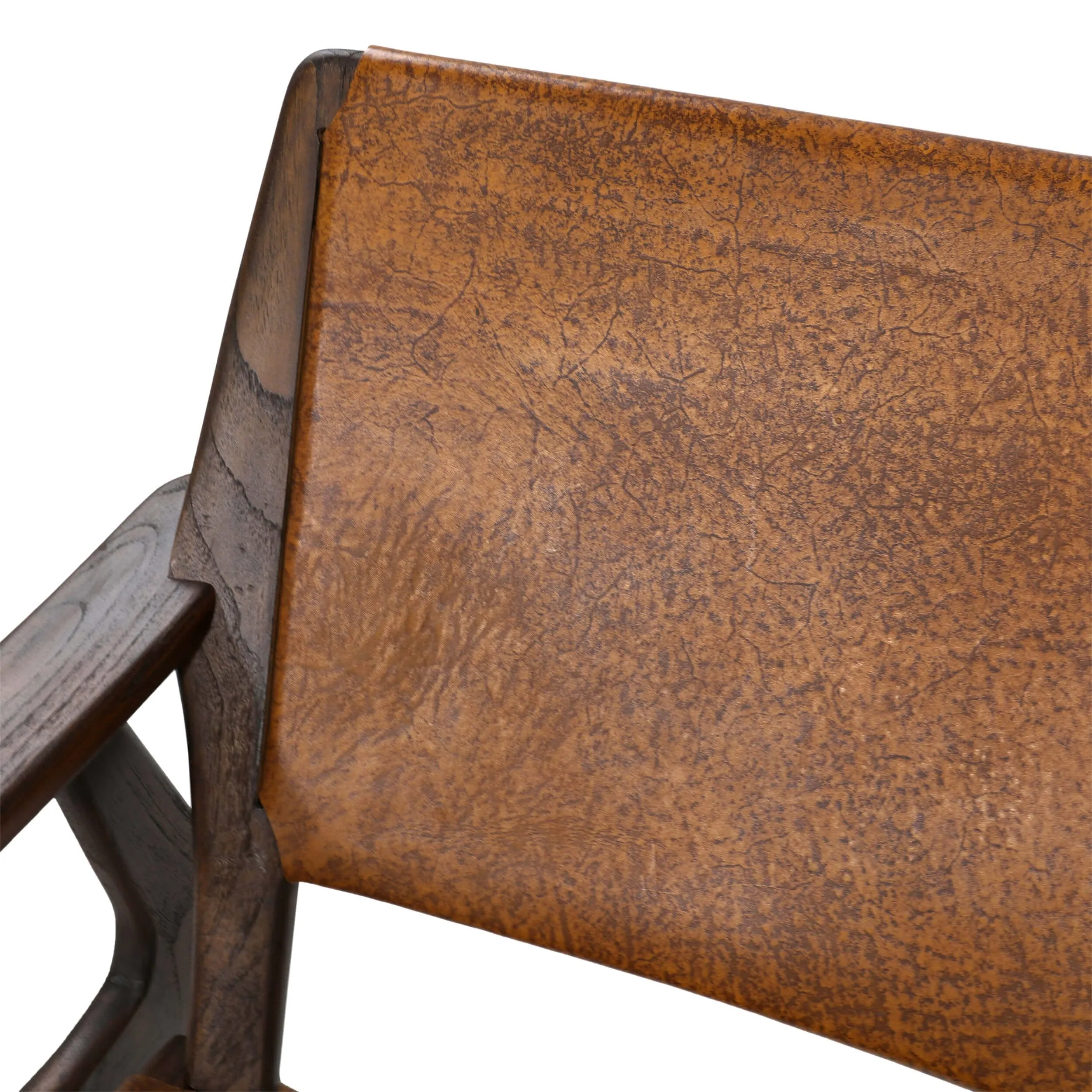 Dania Leather Chair, Medium Brown