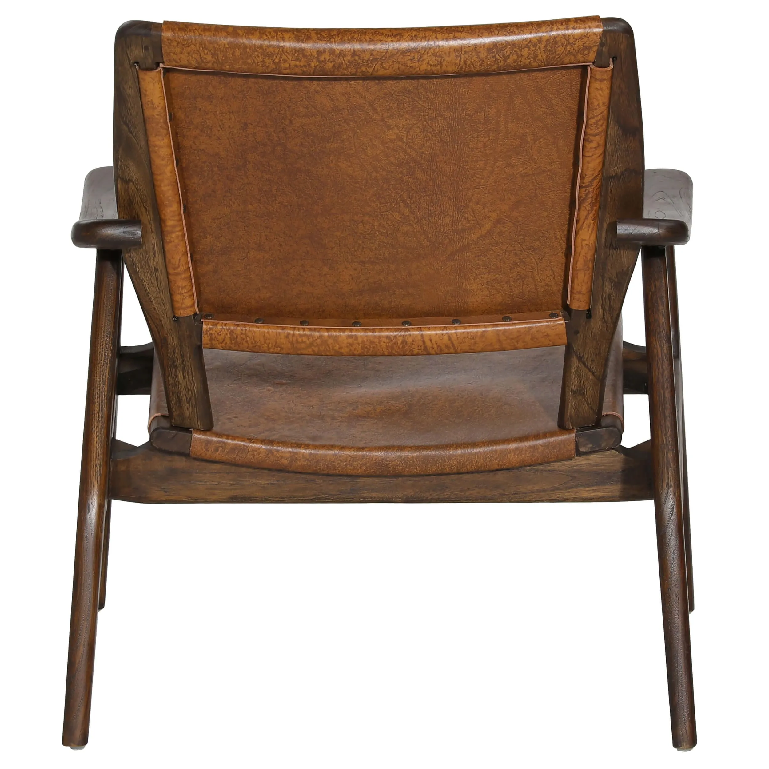 Dania Leather Chair, Medium Brown