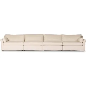Delray 4 Piece Slipcover Sectional, Evere Oatmeal