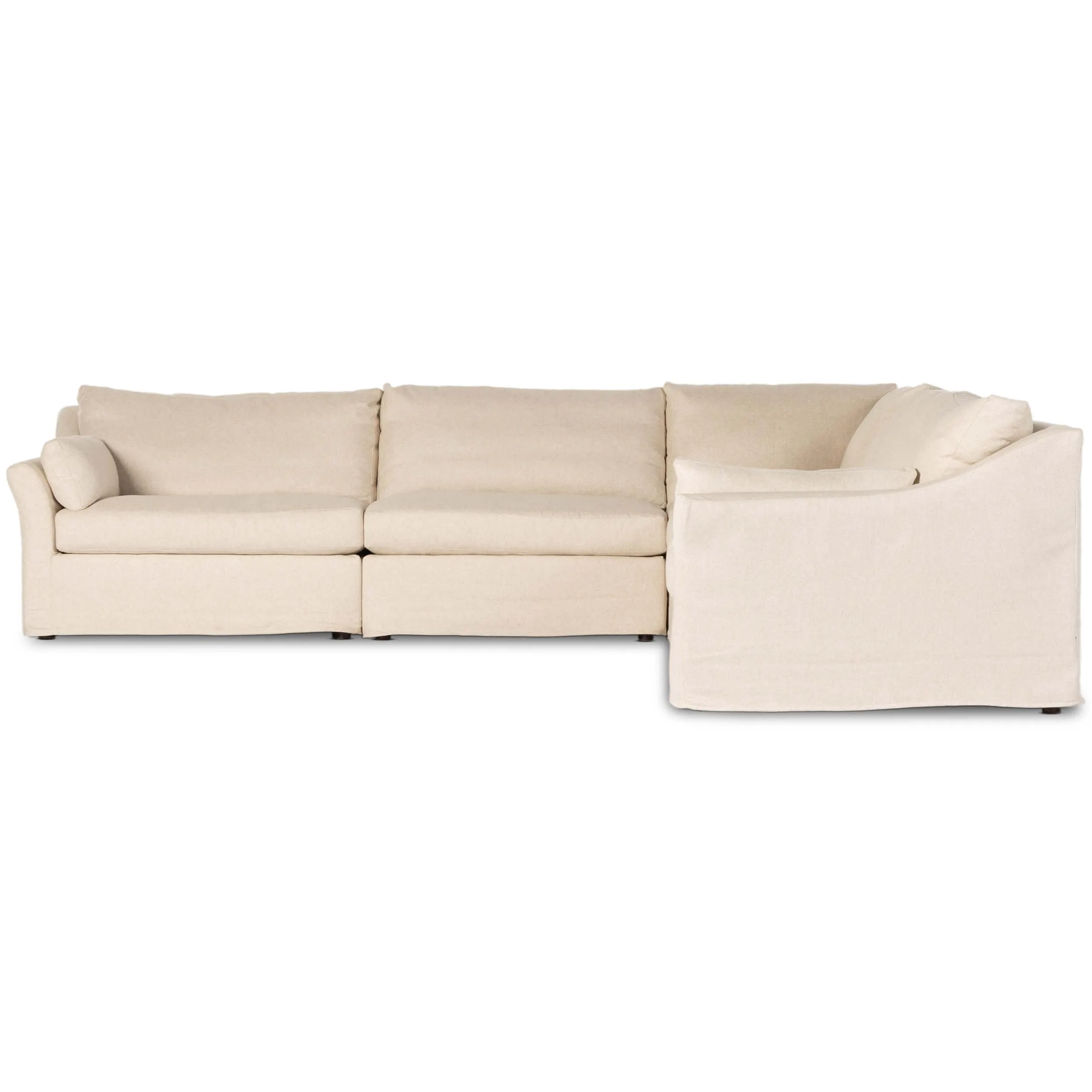 Delray 5 Piece Slipcover Sectional, Evere Oatmeal