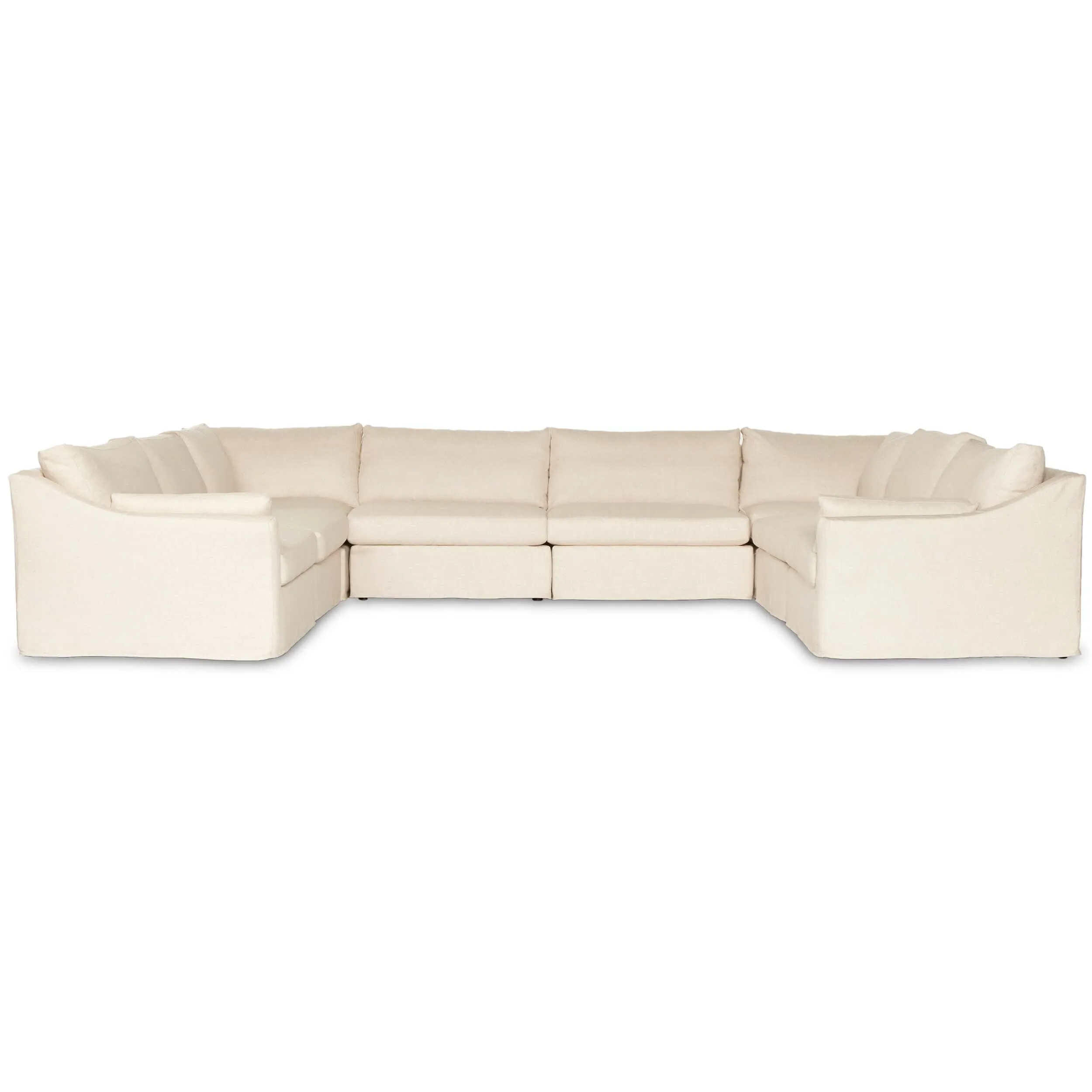 Delray 8 Piece Slipcover Sectional, Evere Oatmeal