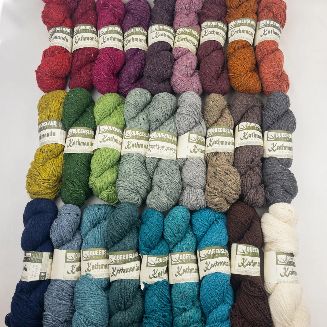Double Broken Rib Scarf (Aran version) Knitting Kit | Queensland Kathmandu Aran & Knitting Pattern (#003A)