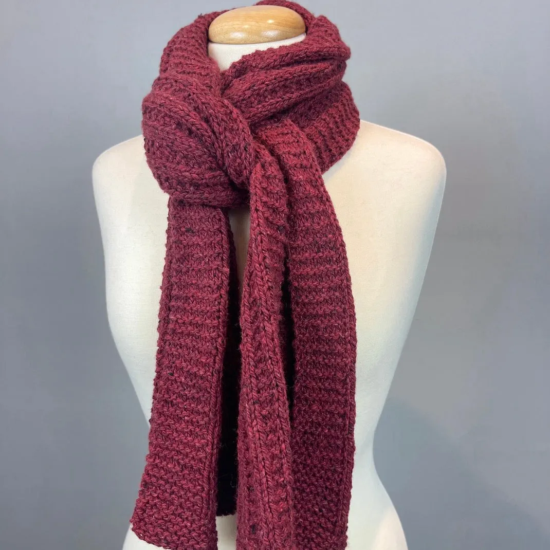 Double Broken Rib Scarf (Aran version) Knitting Kit | Queensland Kathmandu Aran & Knitting Pattern (#003A)