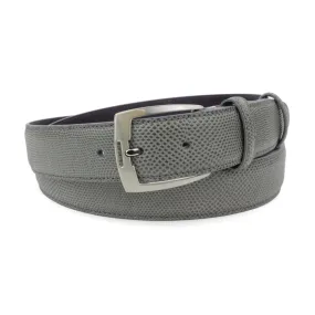 Dove Grey Carung Texture Satin Prong Belt