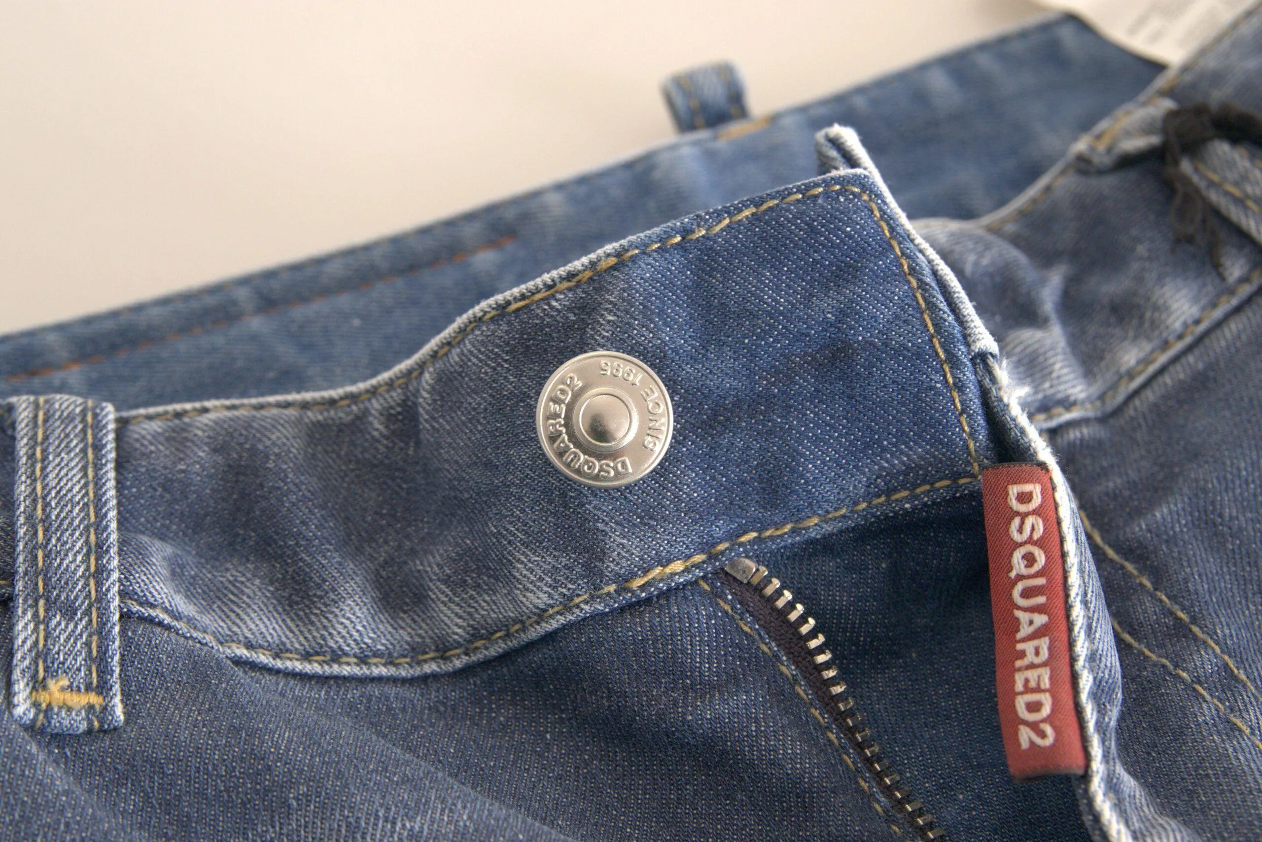 Dsquared² Blue Tattered Mid Waist Flared Denim Jeans
