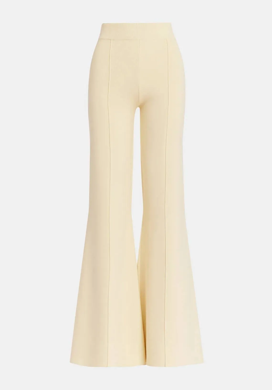 ECRU FLARED KNITTED PANTS