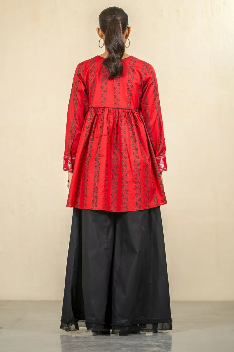 Ego - Crimson 1 piece - Rust - Cotton - Flared Cut - Hand Screen Print