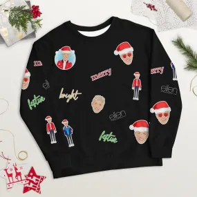 Ellen's Holiday Emoji All Over Sweatshirt