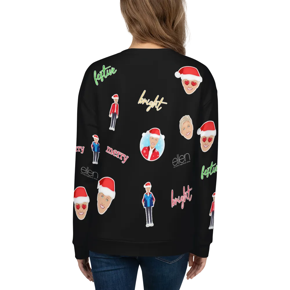 Ellen's Holiday Emoji All Over Sweatshirt