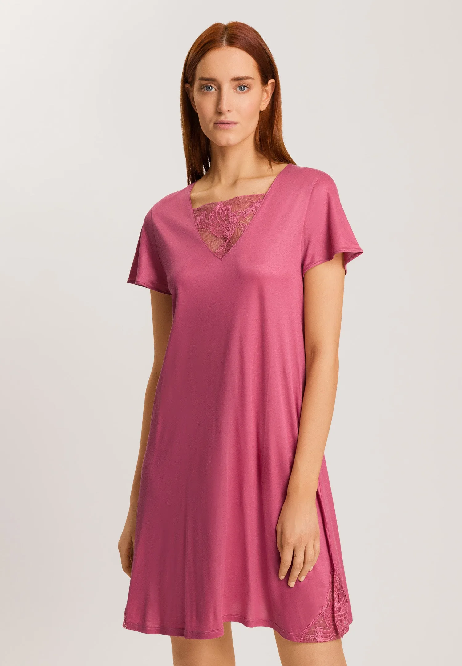 Eva TENCEL™ Lace Accented Nightgown | Rose Wine 74886-2414