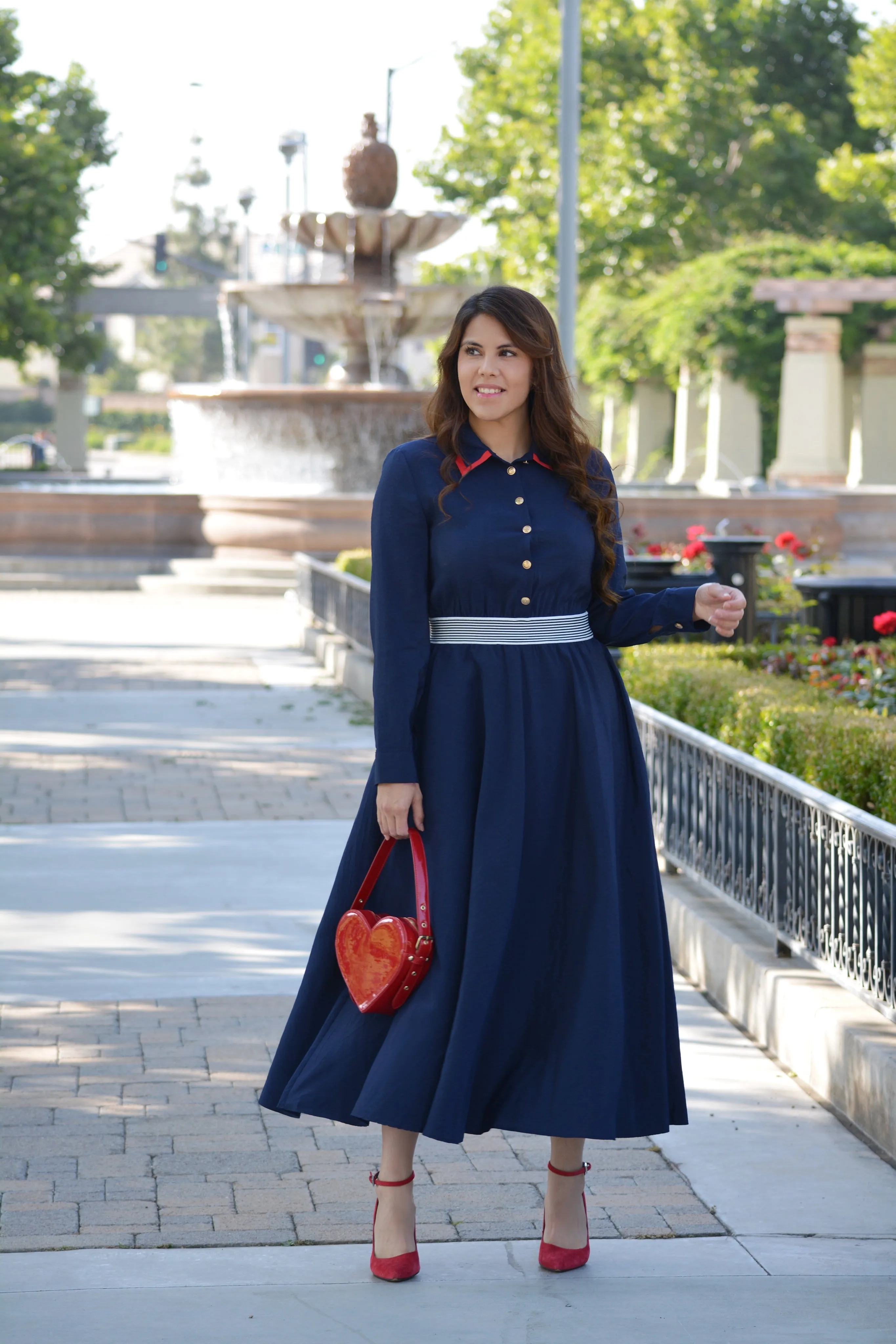 Evelyn Navy Maxi Dress